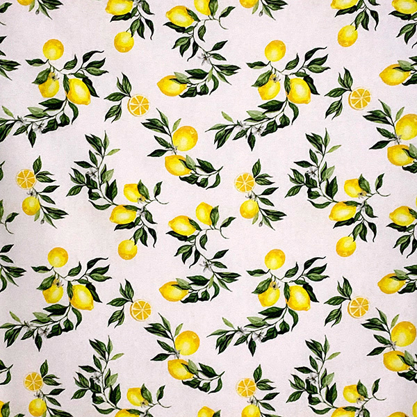 Linen Mix Sub Digital - Lemons on Cream